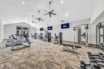 The gym is equipped